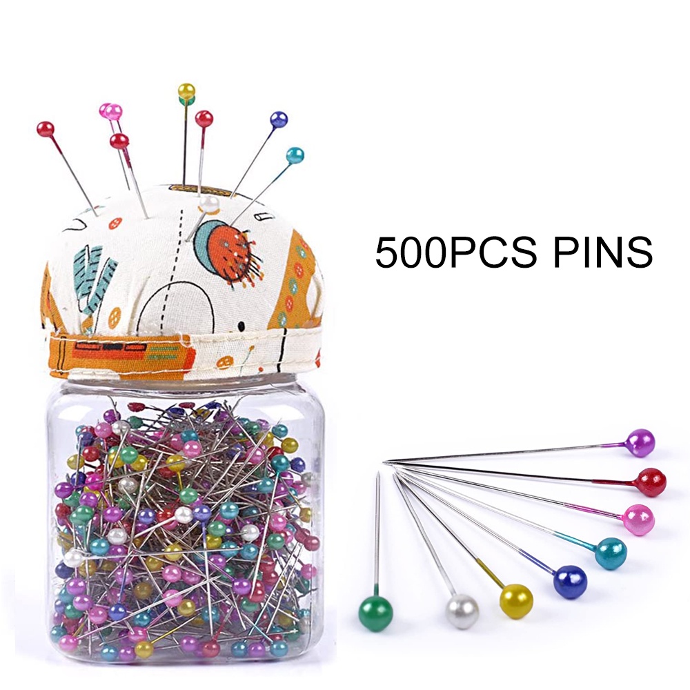 Set 500 Kim Ghim Đầu Ngọc Trai Dùng May Vá Quần Áo Tiện Dụng