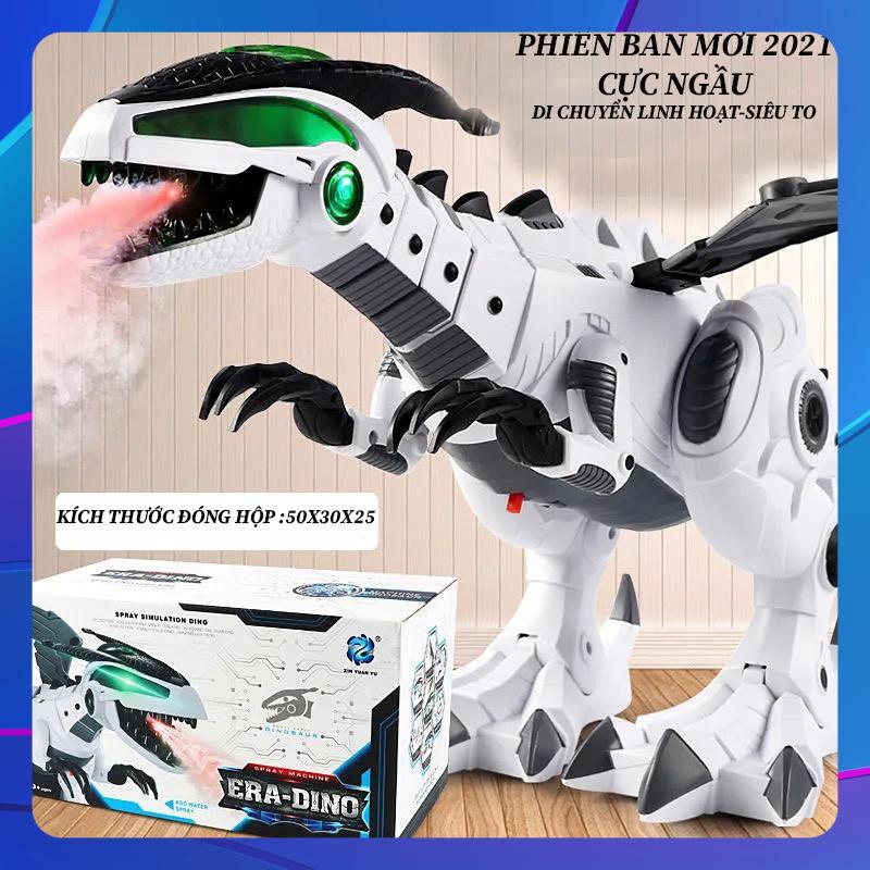 Khủng Long Robot Phun Khói phiên bản nâng cấp - Lửa Điện Sử Dụng Pin Tặng kèm pin