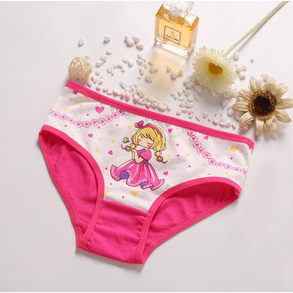 4 PCS In 1 Cute Kid Underwear Soft Cotton Baby Girl Panties Breathable High Quality Child Underpants Fit 3-12Y Kid Brief