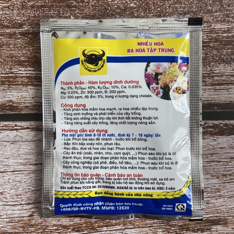Phân Bón Kích Hoa, Đậu Trái Đầu Trâu MK 5-45-10 (Gói 10gr)