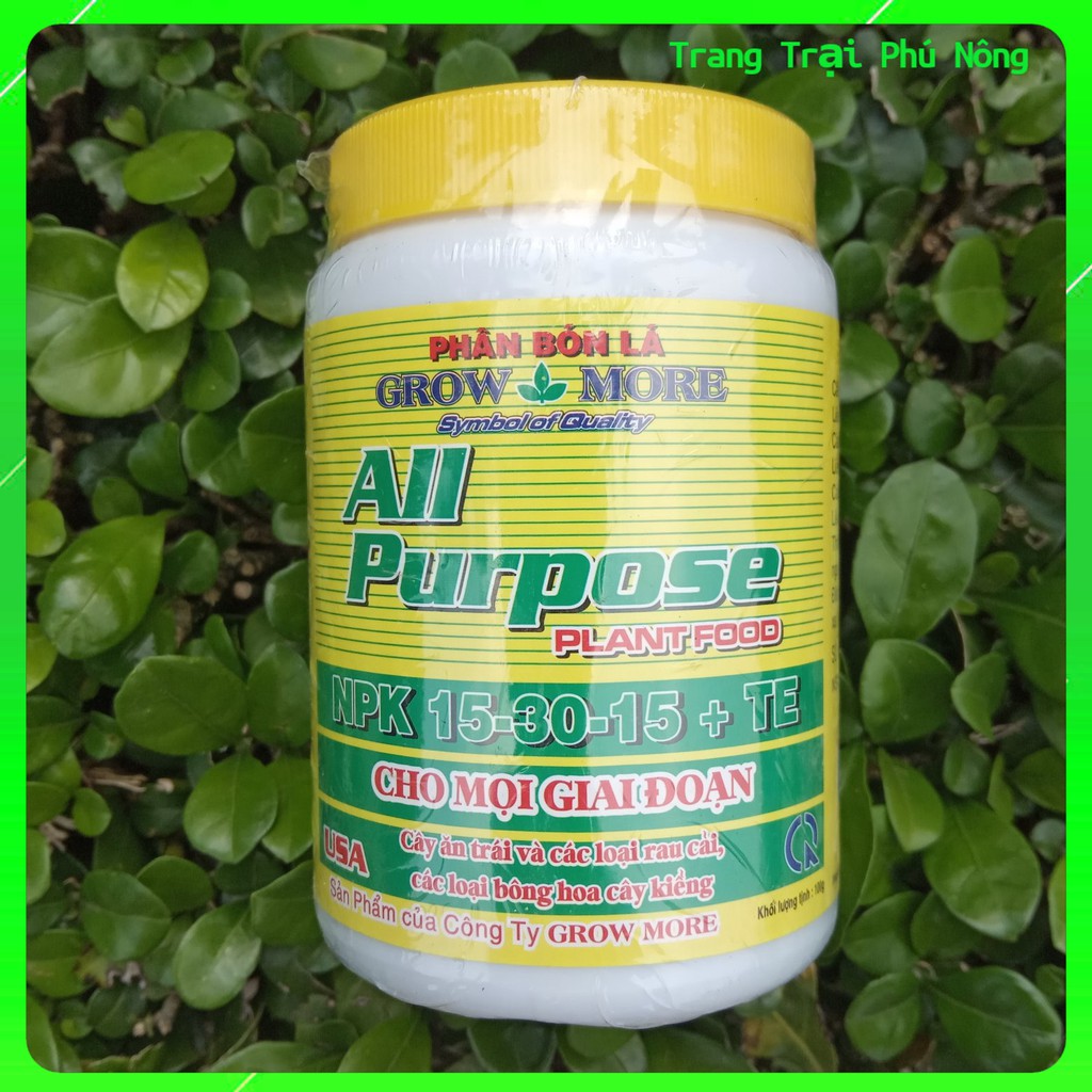 Phân Bón Lá Growmore All Purpose NPK 15-30-15 +TE Cho Mọi Giai Đoạn - Lọ 100g