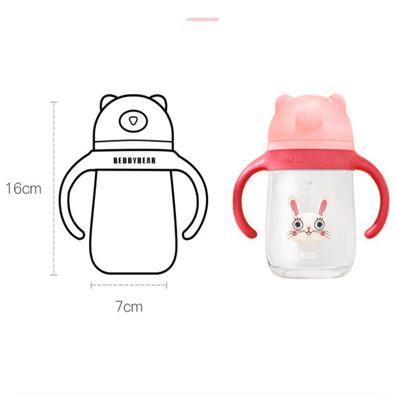 Hot sale Korea BEDDYBEAR Children’s water cup Baby straw cup Kindergarten baby anti falling kettle Portable water bottle cho baby trong mùa xuân và mùa hè cốc đựng nước cho cậu bé gấu cốc ống hút cốc chống rơi cho trẻ em nước phân vào mùa hè cốc uống nước