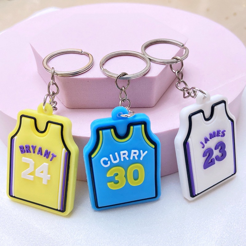 Móc Khóa Nhựa Mềm Hình Cầu Thủ Bóng Rổ Kobe James Ba Chiều