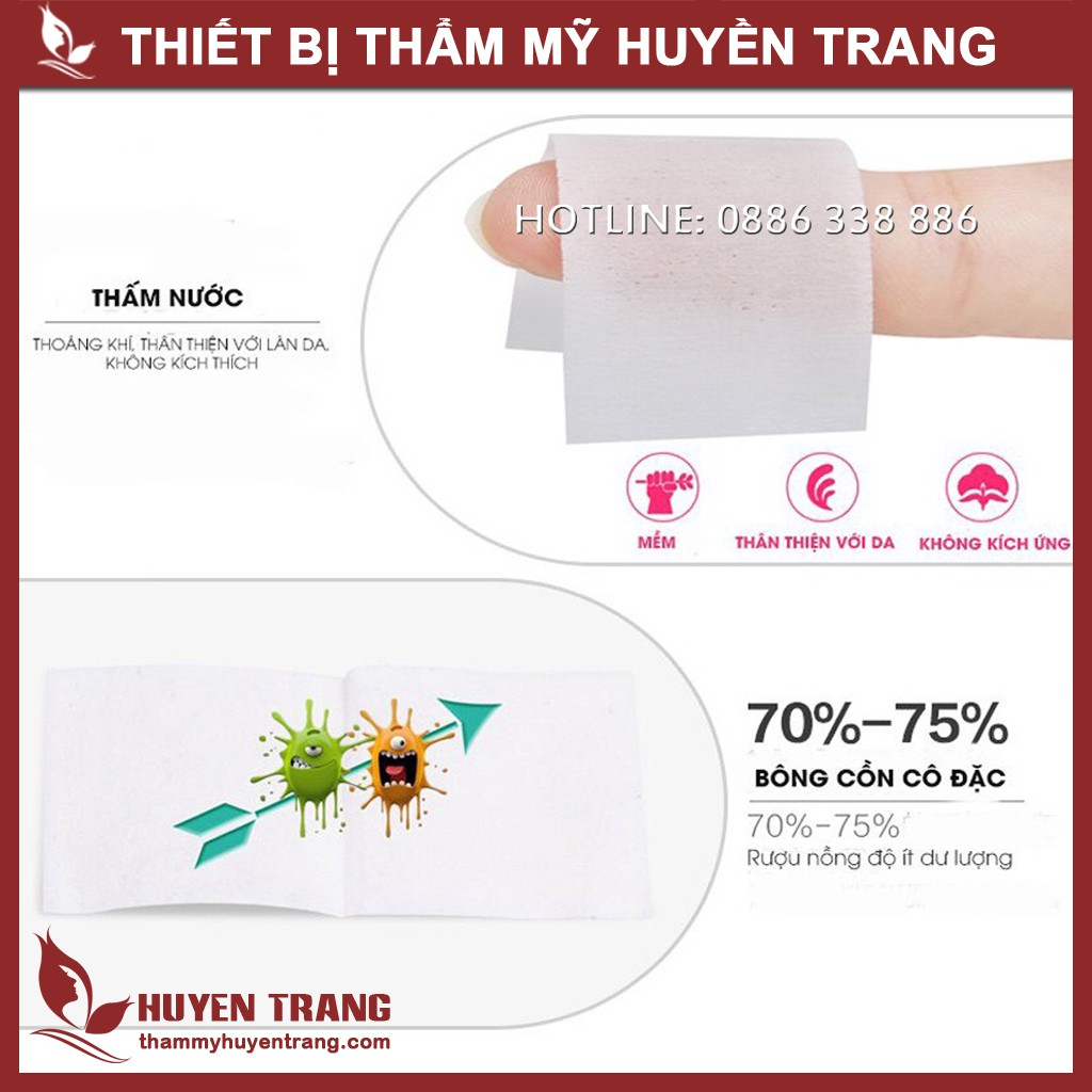 Bông Tẩm Cồn Sát Khuẩn Tanaphar (100 Miếng) Khử Trùng Da Trước Khi Tiêm, Filler, Nặn Mụn - Thiết Bị Y Tế Huyền Trang