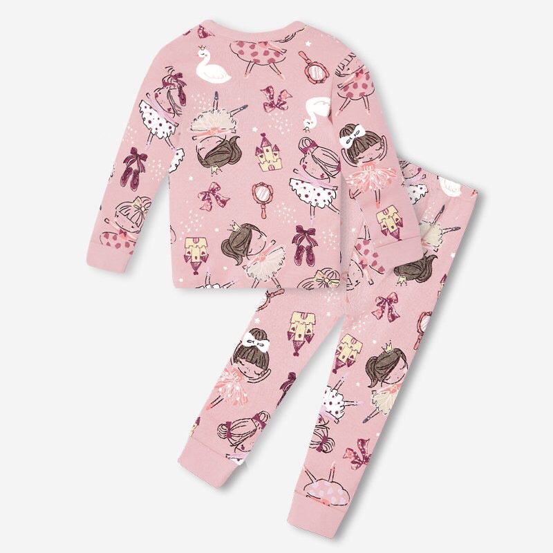 Đồ bộ quần áo dài tay bé gái dáng ôm thun cotton mẫu nàng tiên năm 2022 rất xinh của hãng Unifriend Hàn Quốc mã UND05