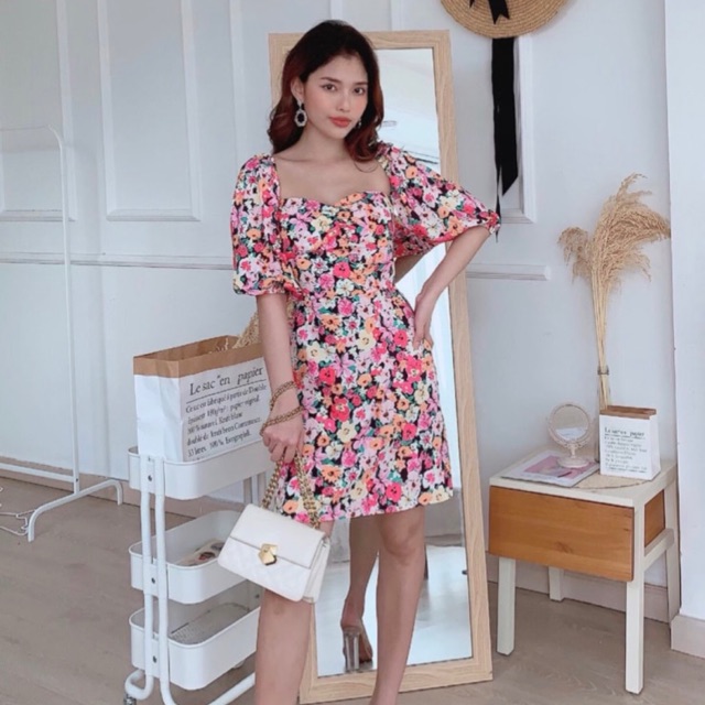 Đầm hoa mặc 2 kiểu