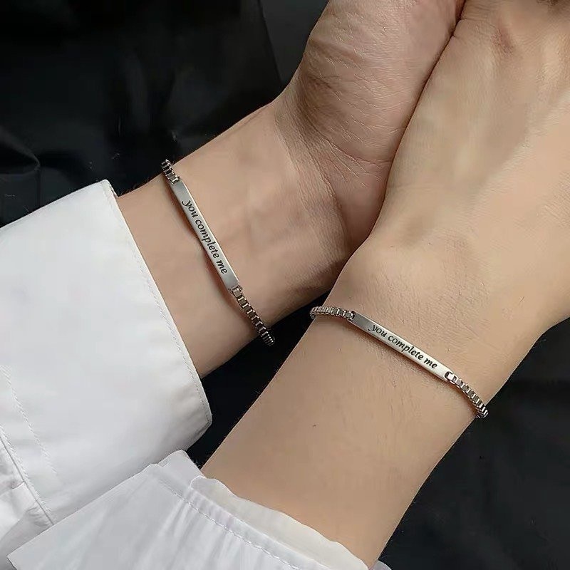 Vòng tay đôi bạc Khắc tên, lắc tay đôi chuẩn bạc ta ss925 mã TSJLT01 - Tiệm Bạc Hạnh Phúc