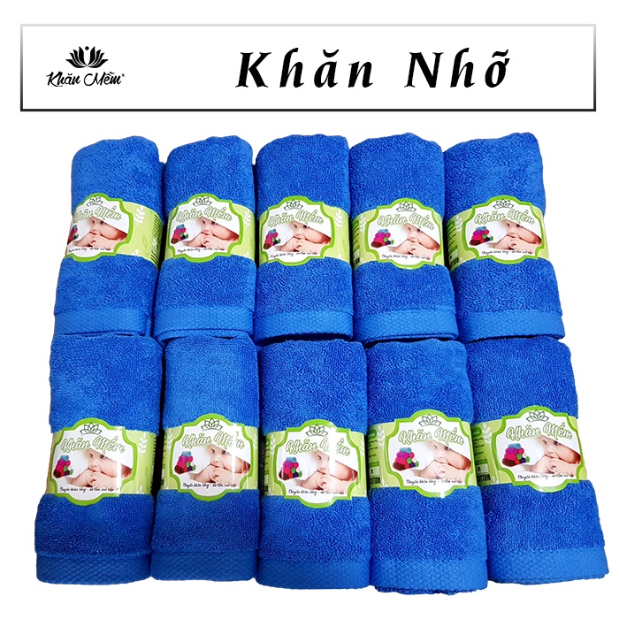 Combo 10 Khăn Gội Cao Cấp 100% Cotton, Dày Dặn Mềm Mịn, Không Ra Màu, Không Sổ Lông, Thấm Hút Nước Tốt, CamKết Chuẩn Ảnh