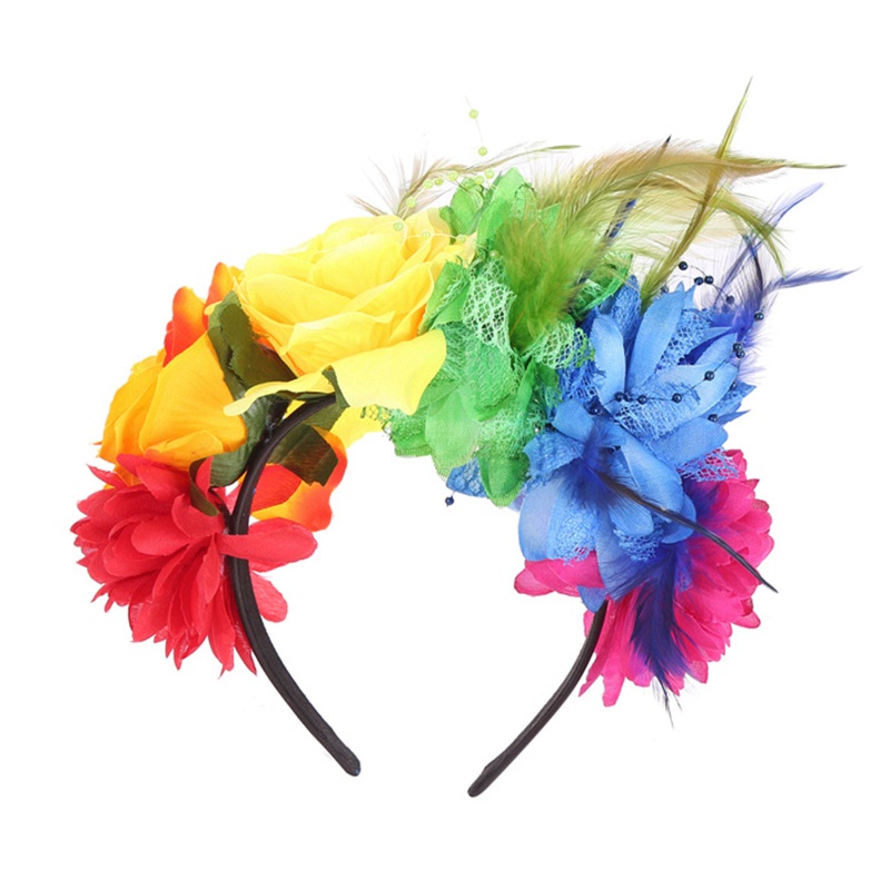 Băng Đô Cài Tóc Đính Hoa Giả Phong Cách Halloween Cho Bé Gái