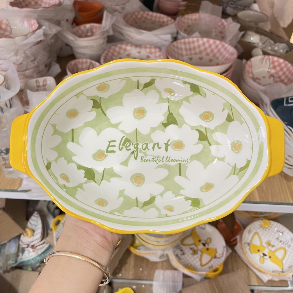 Bát Đĩa Decor  Cúc Họa Mi  Chén Dĩa Dễ Thương Tô Sứ Bát Ăn Cơm Đẹp Cute Cao Cấp 15 món xinh