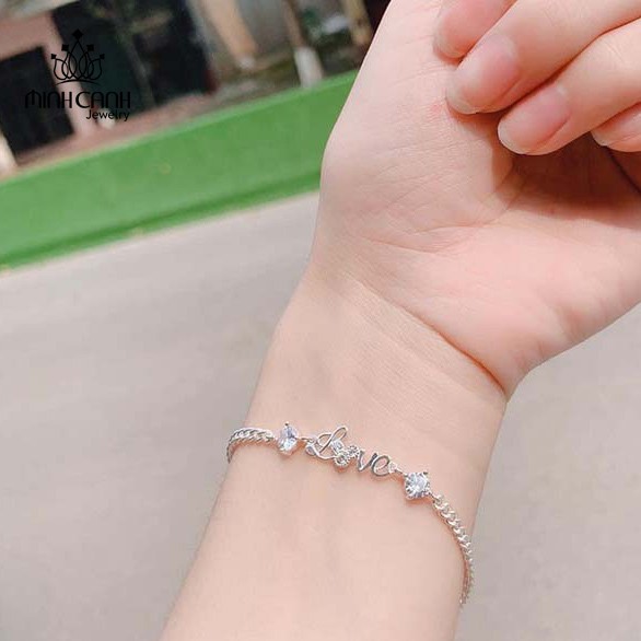 Lắc Tay Bạc Chữ Love Đính Đá - Minh Canh Jewelry