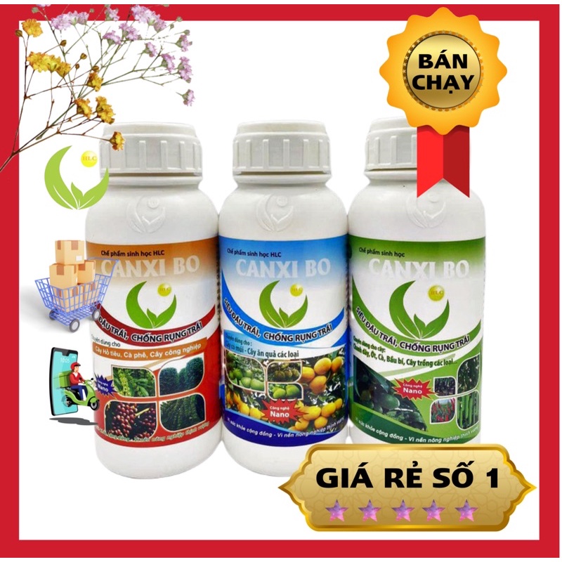 CANXI BO HLC 500ML CHỐNG RỤNG HOA, CHỐNG RỤNG QUẢ NON, DƯỠNG QUẢ NON, THÚC QUẢ LỚN, CHỐNG NỨT QUẢ CHO CÂY TRỒNG