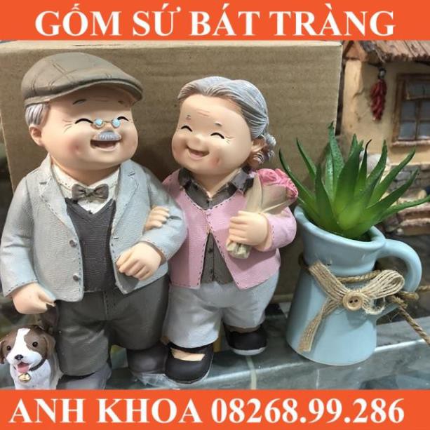 Tượng trang trí ông bà anh mới - Gốm sứ Bát Tràng Anh Khoa