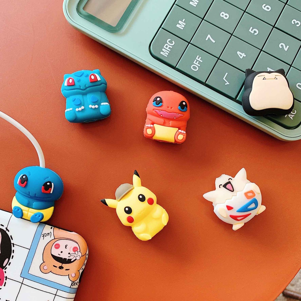 Phụ Kiện Bảo Vệ Dây Cáp Hình Thú 3D Dễ Thương Cho iPhone Android