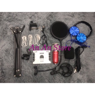 Bộ livestream sound card xox k10 mic bm900