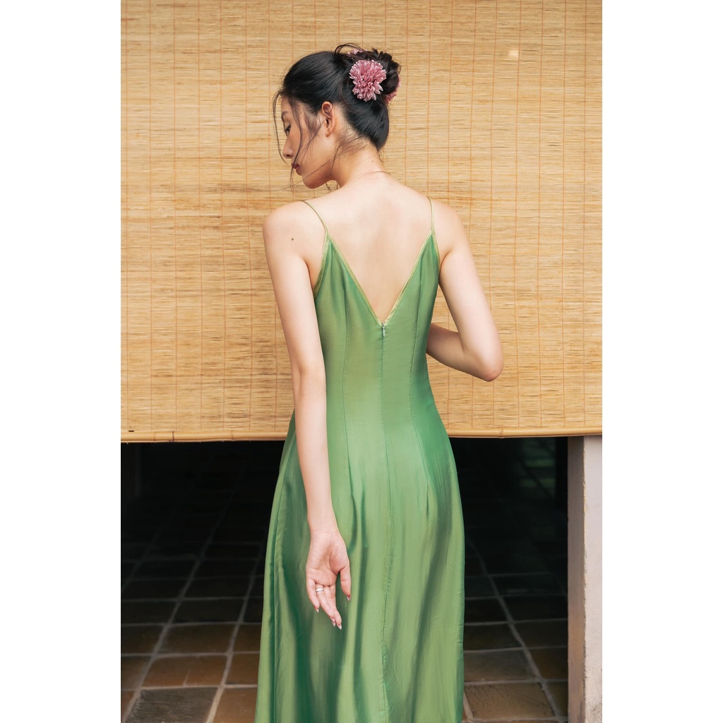 [Xéo Xọ] Đầm tơ tằm hai dây Lục Miên