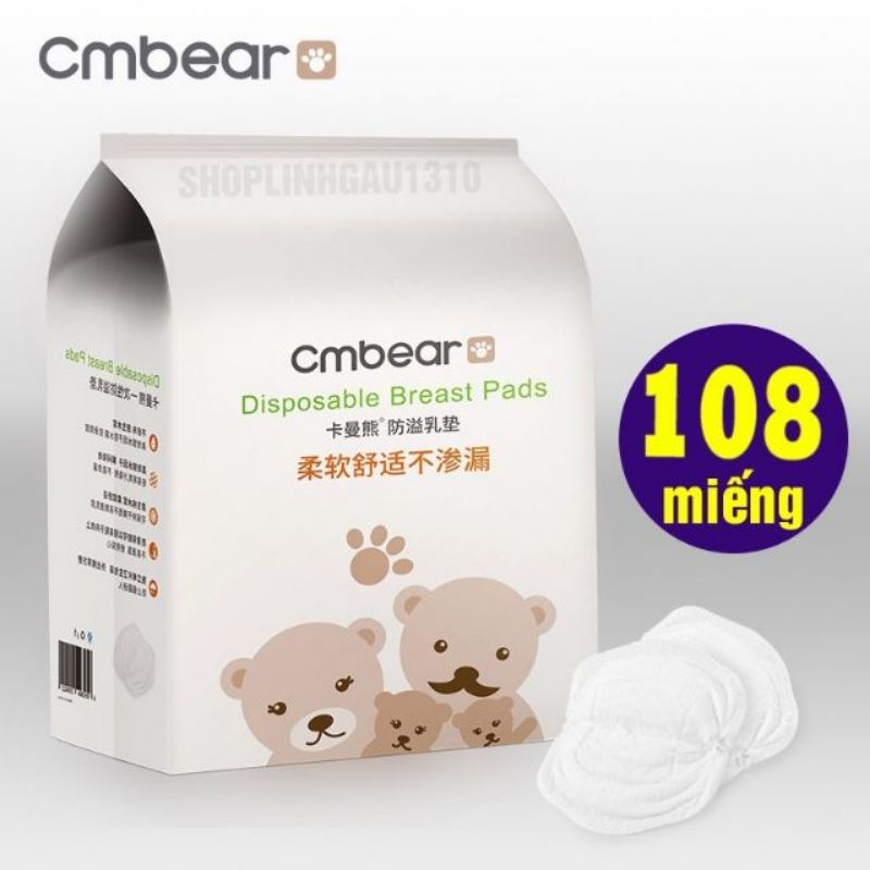 Bịch 108 Miếng Lót Thấm Sữa Cmbear, Siêu Thấm Hút Dùng Một Lần Cho Mẹ