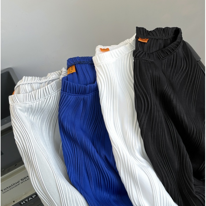 Áo Thun Tay Ngắn Cổ Tròn Dáng Rộng Họa Tiết Kẻ Sọc Màu Sắc Đơn Giản Phong Cách Hàn Quốc Thời Trang Cho Nam