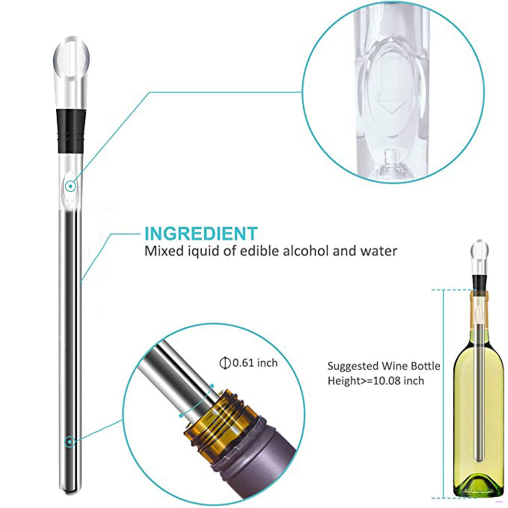 Portable Wine Bottle Cooler Stick Stainless Steel Wine Chilling Rod Leakproof Wine Chiller