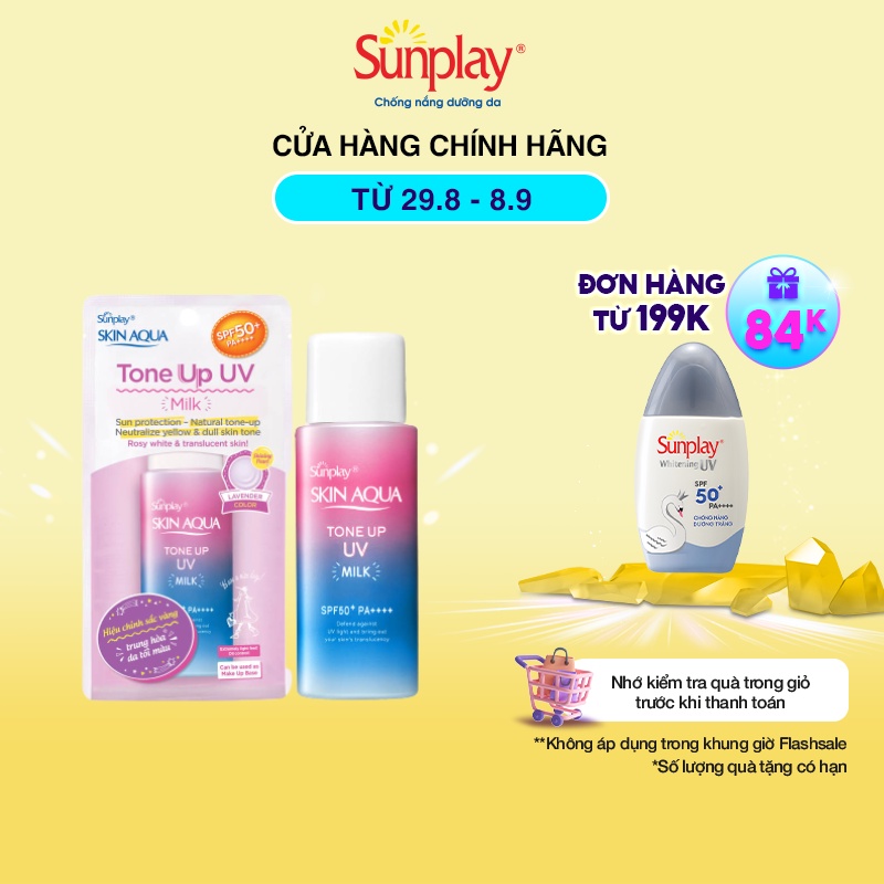 Sữa chống nắng hiệu chỉnh sắc da Sunplay Skin Aqua Tone Up UV Milk - Lavender SPF50+ PA++++ 50g