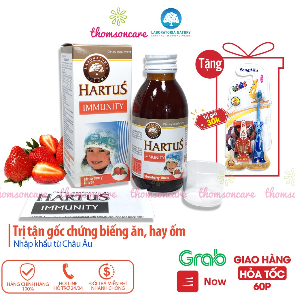 Tăng sức đề kháng cho bé - Hartus Immunity - nhập khẩu chính hãng từ Châu Âu.