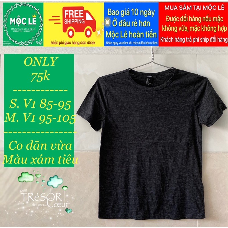 Áo thun phông nữ F21 vnxk mỏng nhẹ xám trơn tshirt