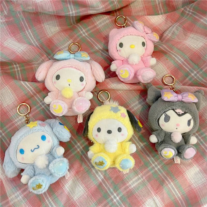 SANRIO Búp Bê Nhồi Bông Hình Cinnamoroll Dễ Thương Làm Quà Tặng Cho Bé