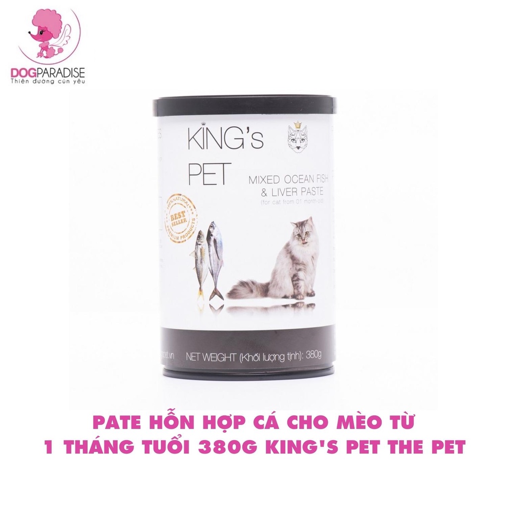 Thịt hộp và Pate thức ăn dinh dưỡng cho chó mèo King's Pet nhiều hương vị thơm ngon 380g - Dog Paradise