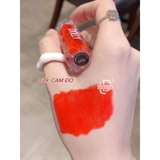 Son kem DOLLY màu cam đỏ (12 màu son xinh tùy chọn)