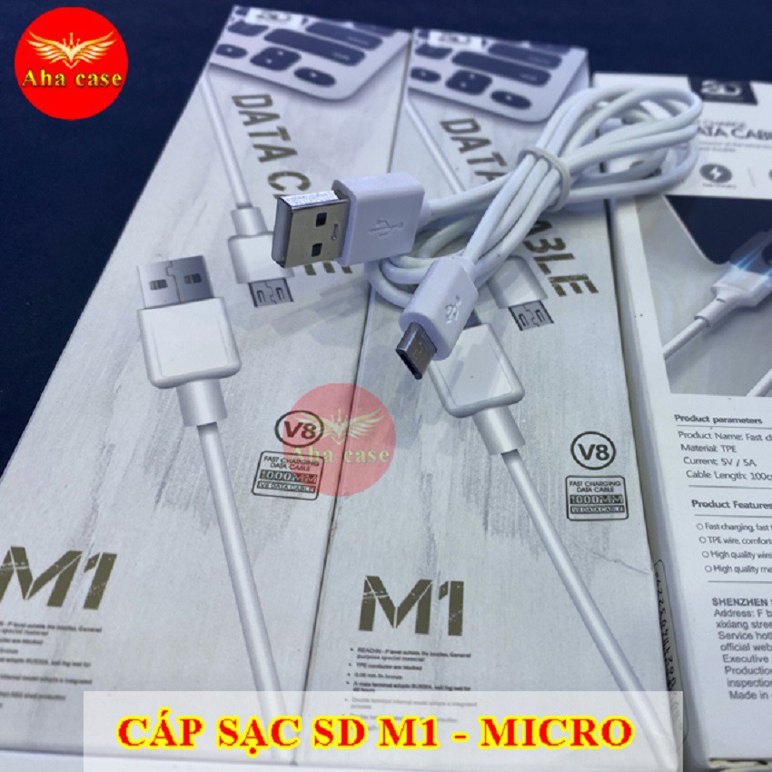 [Free Ship+Loại Tốt] Dây Cáp Sạc chính hãng M1-Micro, M2-TypeC, M3-Lightning cho các loại Điện Thoại,Tai nghe Bluetooth