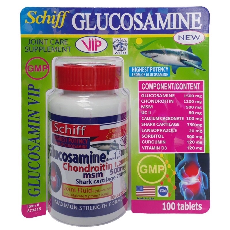 GLUCOSAMIN SHIFF NẮP ĐỎ ( LỌ 100 VIÊN )