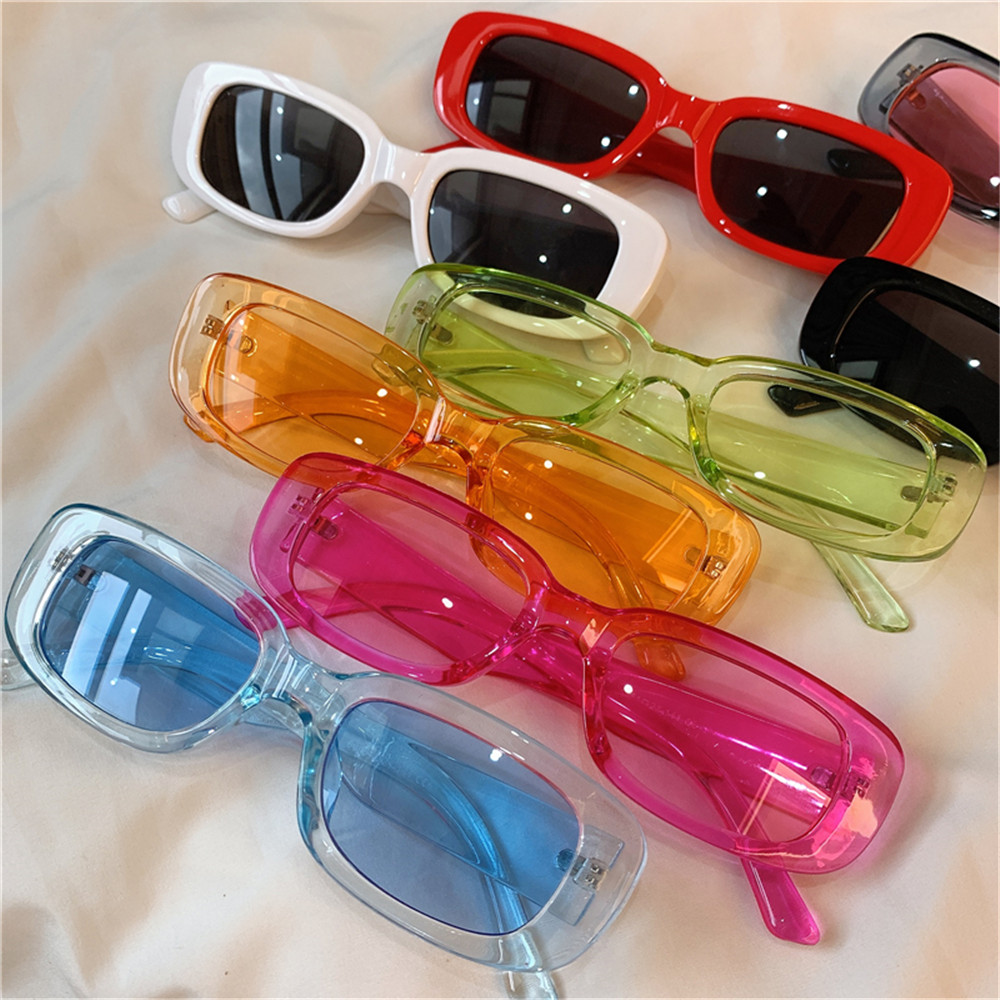 [sweet] woman fashion retro transparent PC frame Square lens Sunglasses anti-uv glasses