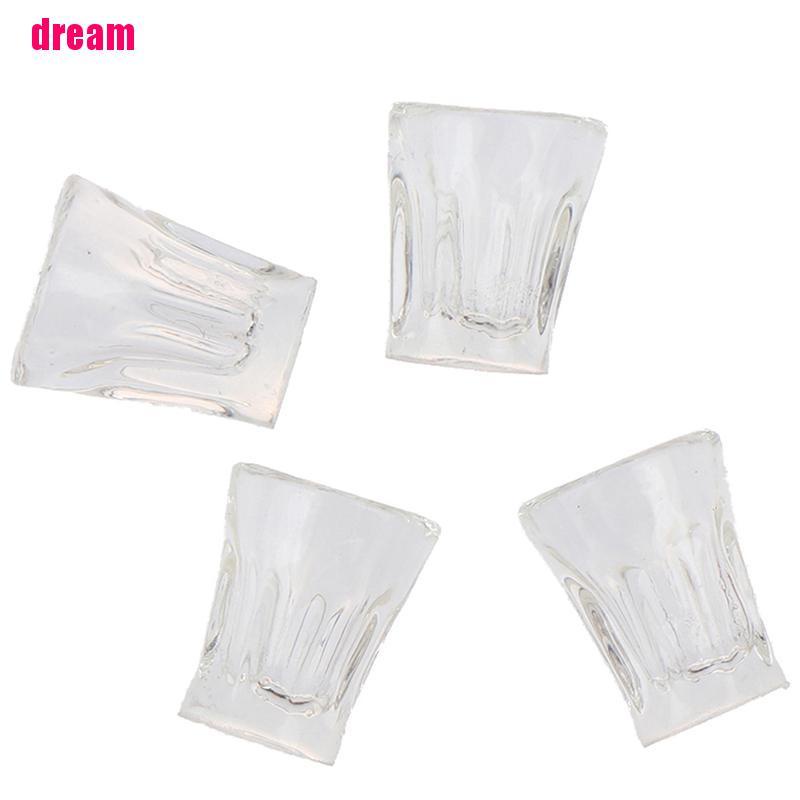 Set 4 mô hình cốc mini bằng nhựa trong suốt xinh xắn trang trí nhà búp bê