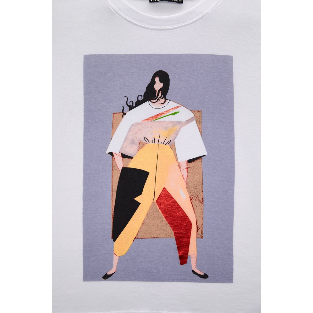 Áo phông ZARA in hình AUTHENTIC Size M