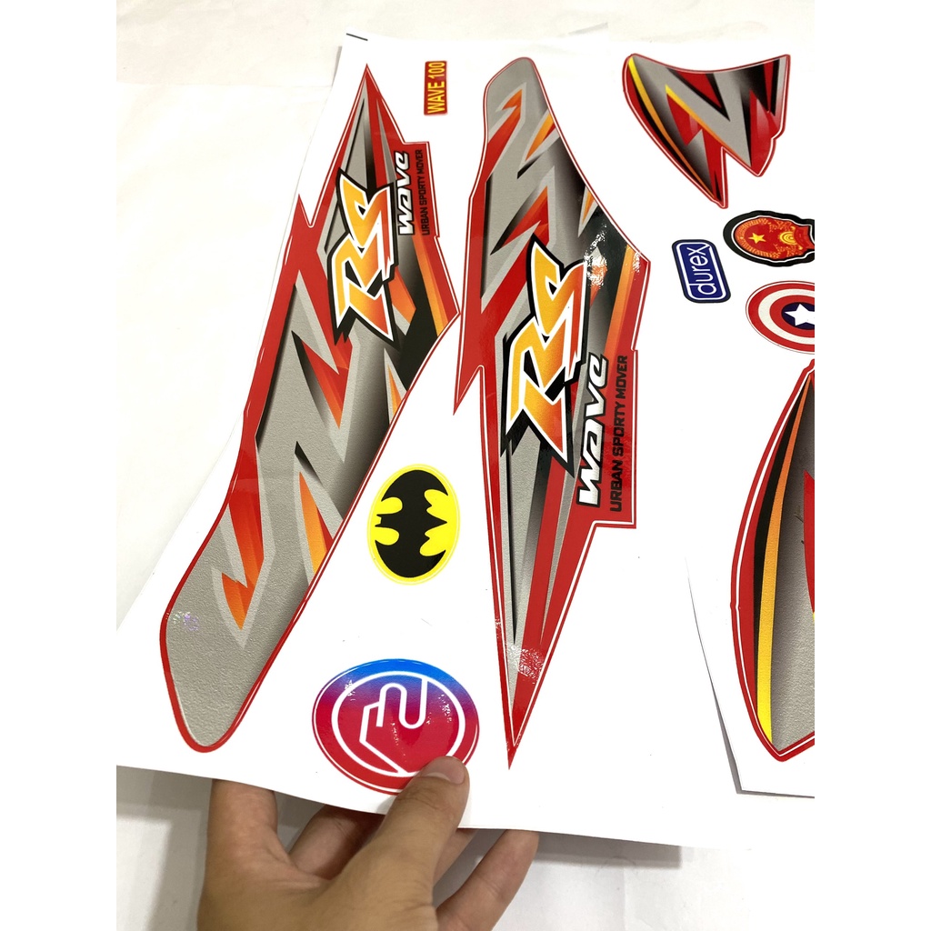 Tem Xe Máy Tem Rs Mẫu Mới Màu Đỏ 50cc - 100cc-110cc Chất Liệu 3 Lớp Cao Cấp