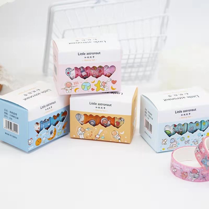 Washi tape trang trí sổ còng, sổ Bullet Journal │ 4 màu giấy thường │ 1 cuộn 0.9cm x 3m │ Xem thêm ở phần MÔ TẢ SẢN PHẨM