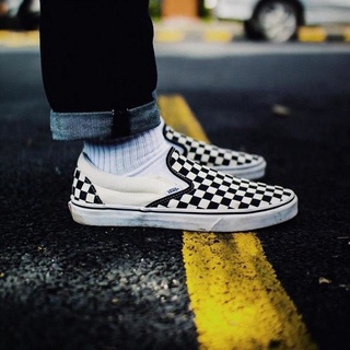 (Giày Chính Hãng) Vans Slip On Classic Checkerboard Black/White