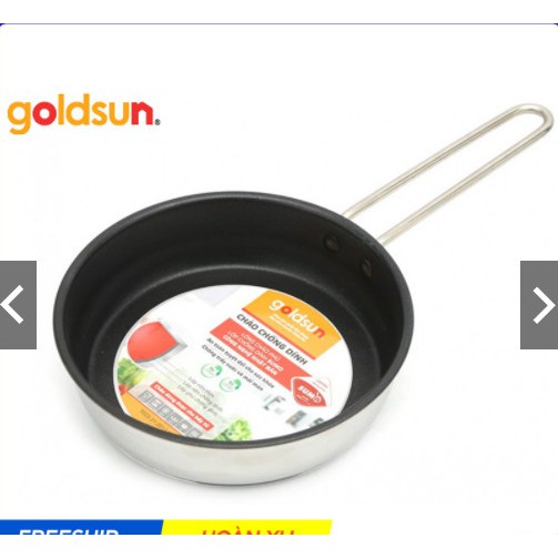 Chảo Chống Dính Inox Cao Cấp Goldsun Đáy Từ Size 18cm GPP09-F18-Hàng Chính Hãng Goldsun