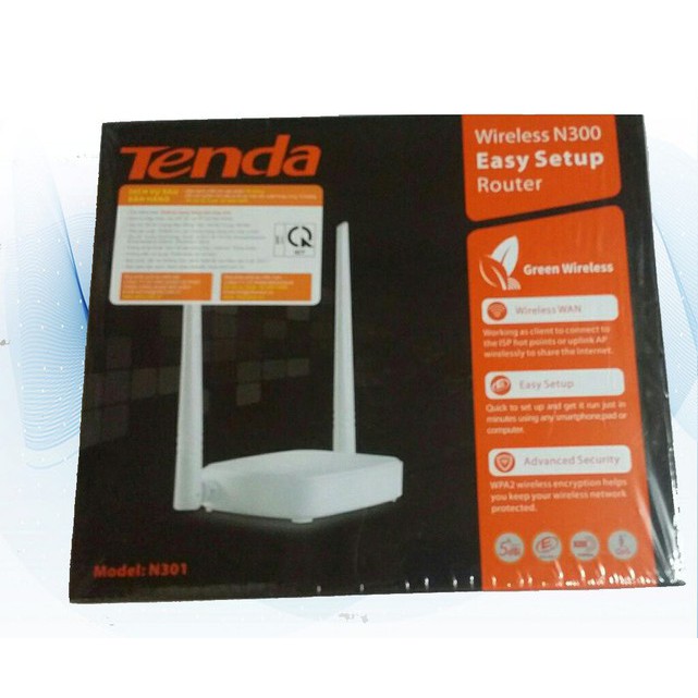 Thiết bị mạng Tenda N301 Router Chuẩn N Không Dây Tốc Độ 300Mbps - Bảo hành 3 năm