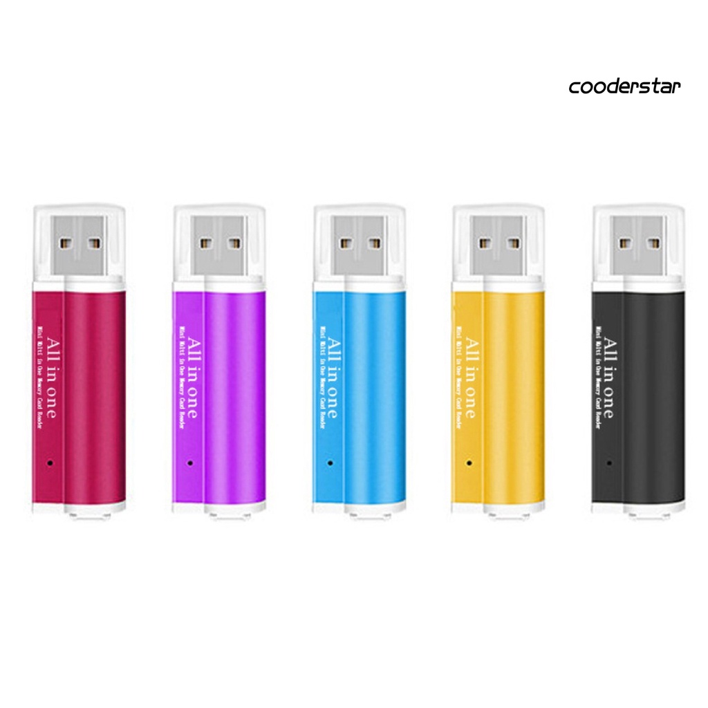 COOD-st 4 in 1 Mini Portable USB TF/Micro-SD/MS/M2 Card Reader Adapter for Computer