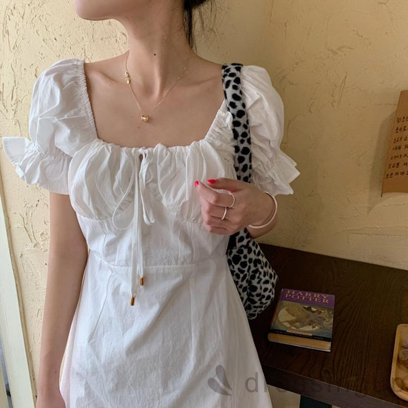 Đầm Nữ Tay Ngắn Cổ Vuông Màu Trơn Size S / M / L / Xl / Xxl | BigBuy360 - bigbuy360.vn