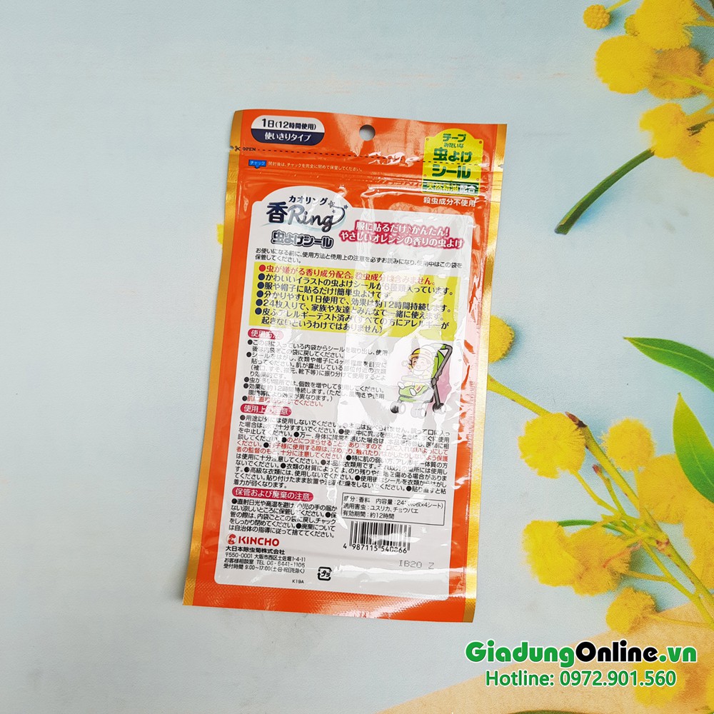 Set 24 Miếng Dán Đuổi Muỗi Kincho Hàng Nội Địa Nhật Bản