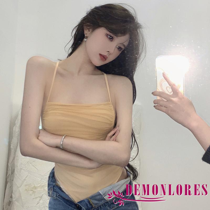 Áo Liền Quần Hai Dây Cổ Vuông Màu Trơn Ôm Dáng Gợi Cảm Cho Nữ
