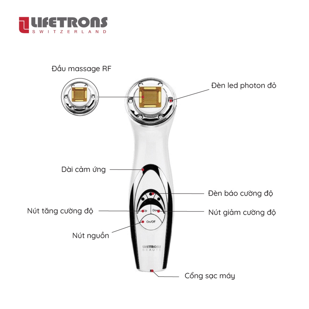 Máy nâng cơ và tái tạo da chuyên sâu Lifetrons RF-700 xoá nhăn rãnh cười trắng da