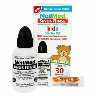 Bình Rửa Mũi Cho Bé Neilmed Nhập Khẩu Tại Mỹ Và Set 60 Gói Muối Rửa Mũi Kia Giảm Sưng Tấy, Lưu Thông Đường Thở Cho Bé