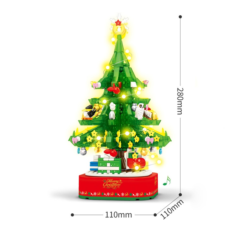 Set đồ chơi mô hình lắp ráp Sluban kiểu cây thông noel vui nhộn dành cho bé Christmas