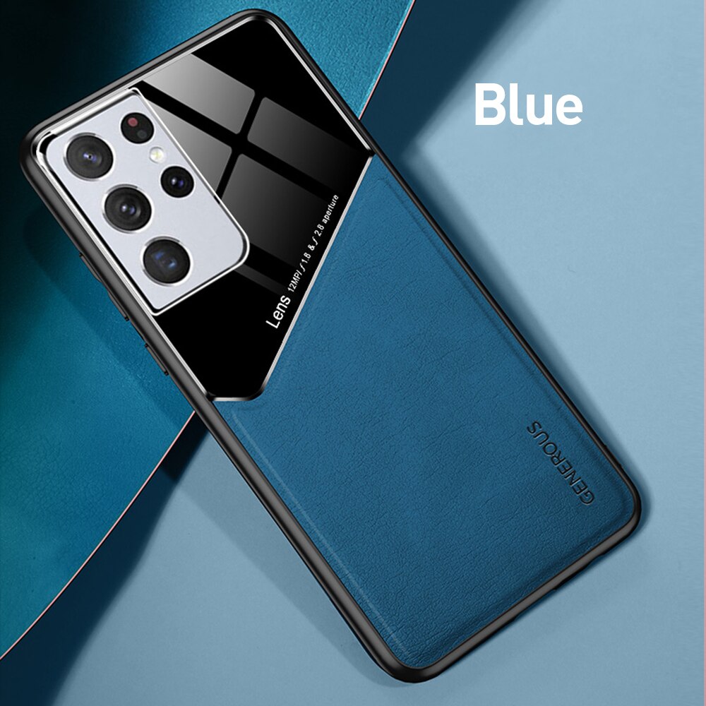 Ốp lưng khung silicone da cho Samsung Galaxy S21 Ultra 5G S21+ S21 Plus