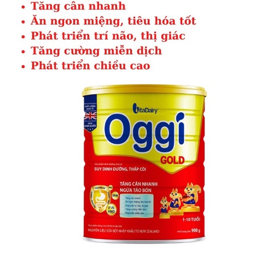 [CHÍNH HÃNG] Sữa Oggi dành cho trẻ thấp còi 900g date luôn mới.