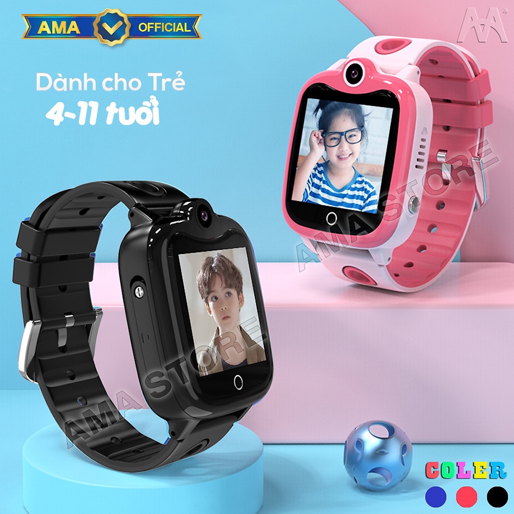 Đồng hồ Thông minh SOS Gọi điện thoại, Định vị GPS, Chống nước IP67 AMA Watch D06S Dành cho Trẻ em 4 tuổi, 5 tuổi, 6 tuổ