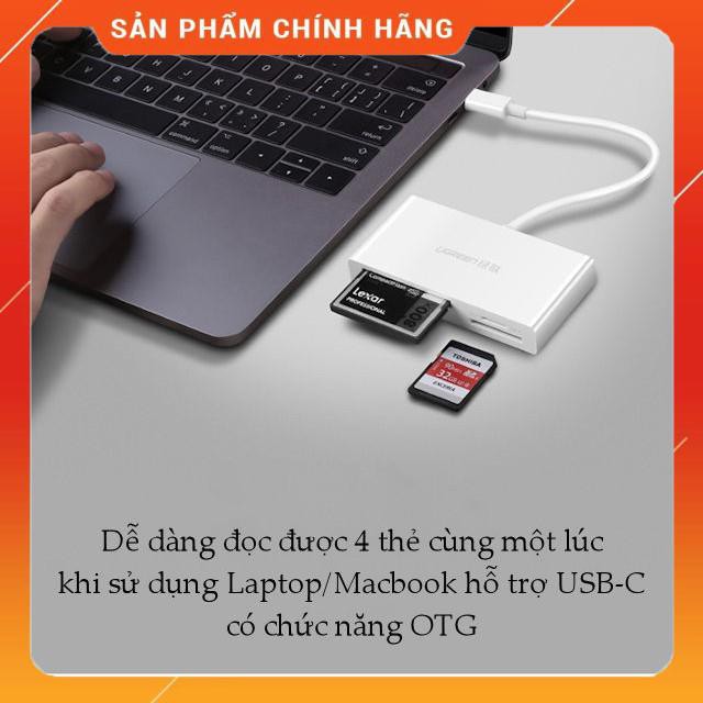 Bộ chuyển đổi USB-C sang đầu đọc thẻ nhớ 4 cổng Micro SD/SD/CF/MS UGREEN 40444 dailyphukien